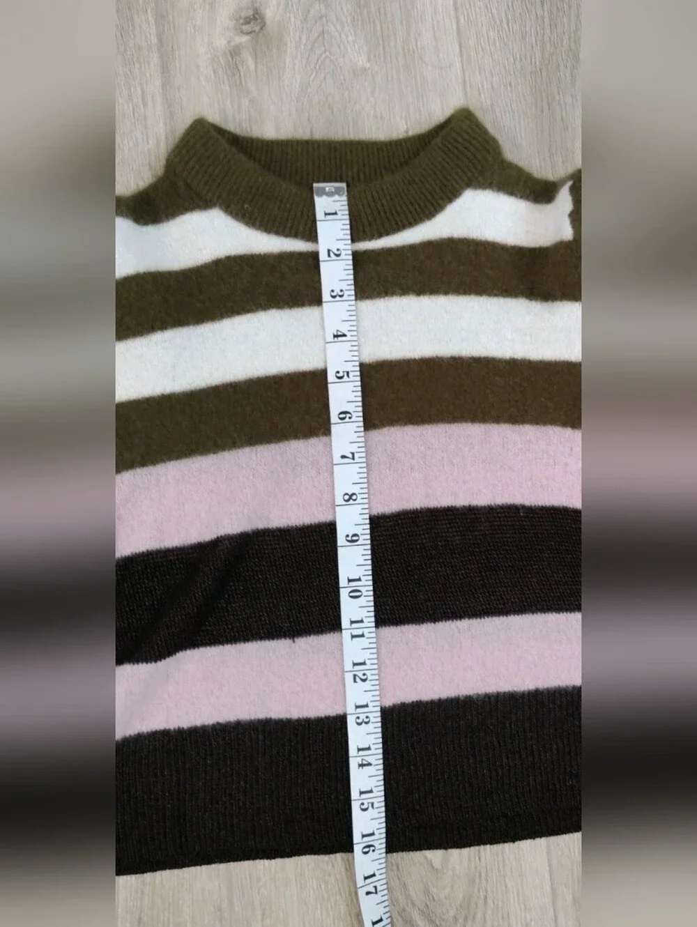 Rag & Bone Annika Pink Black White Striped Knit Cashmere Blend Sweater XS/S - Picture 6 of 7